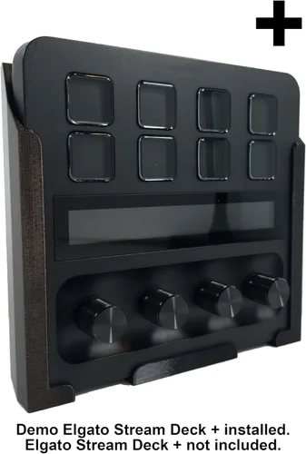 Vista 2 de Universal Mounting Bracket & Add-On Side Bracket for The Elgato Stream Deck +. Designed for Sim Racers, Flight Simulators, Streamers & Workstations.