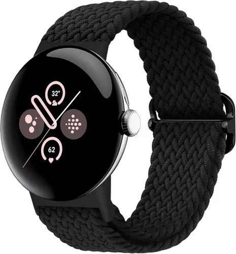 Vista 23 de Correas trenzadas Solo Loop compatibles con Google Pixel Watch 4, 3, 2, 1 de 1.61 pulgadas/1.77 pulgadas, correas elásticas ajustables de nailon