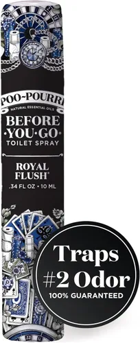 Vista 2 de Poo-Pourri Before-You-Go - Aerosol para inodoro, color Royal Flush, tamaño de viaje, 0.3 onzas líquidas, eucalipto y menta verde