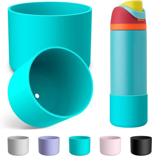 Vista 50 de 2 botas de silicona para botella de agua Owala de 24 onzas, 32 onzas, 40 onzas, funda protectora antideslizante para botellas de agua de acero