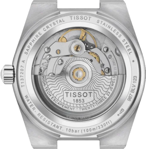 Vista 3 de Tissot PRX Powermatic 80 1.378 in, Gris, Contemporáneo