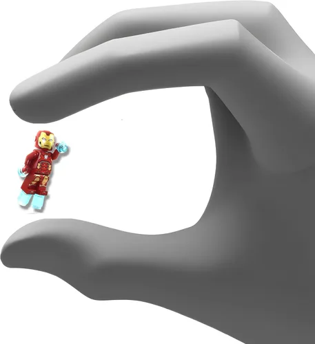 Vista 3 de LEGO Hexágono plateado de Iron Man en el pecho y explosiones de poder para manos y pies