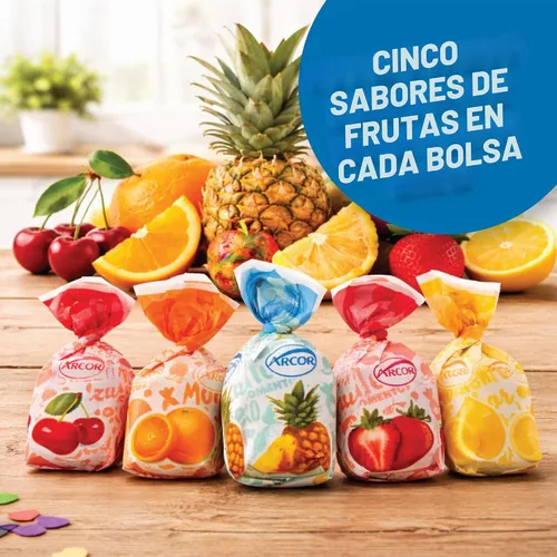 Vista 9 de Arcor Bon Bon Candy relleno de frutas, bolsa a granel de 2 libras, envuelta individualmente