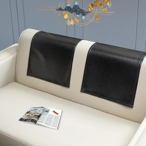 Vista 12 de 2 fundas protectoras para reposacabezas reclinable, impermeables, antideslizantes, para sillón reclinable, fundas para reposacabezas de sofá Beige