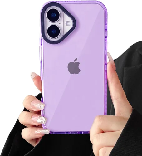 Vista 15 de FABSPARK Para iPhone 16,Neon Clear Bumper Case,Negro