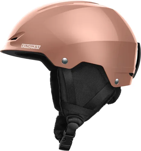 Vista 13 de Findway Casco de Esquí [Actualización] Casco de Snowboard para Adultos, [Compatible con Gafas] Carcasa de ABS Duradera, Espuma EPS Protectora y Dial