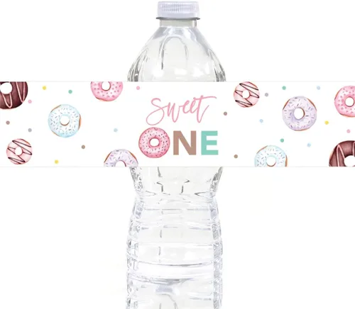 Vista 25 de Andaz Press Etiquetas impermeables para botellas de agua de primer cumpleaños con diseño de arco iris bohemio, envolturas brillantes para botellas