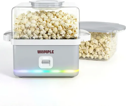 Vista 8 de Máquina de palomitas de maíz con cuenco, máquina eléctrica de palomitas de maíz de 12 tazas para noches de cine en casa y fiestas, máquina de Azul