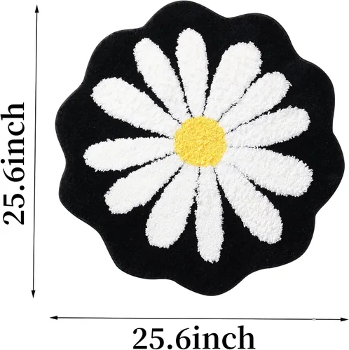 Vista 2 de Bonita alfombra de baño, alfombra antideslizante de absorción de agua, suave, lavable a máquina, para dormitorio, cocina, baño, inodoro, 25.6 x 25.6
