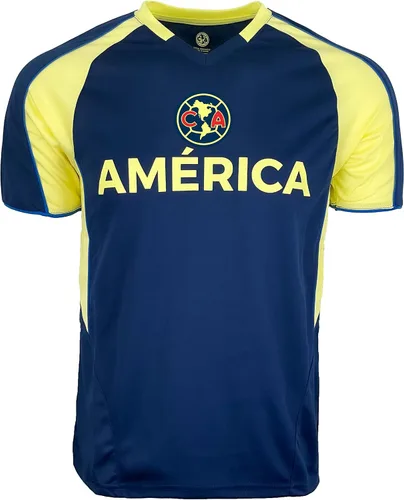 Vista 2 de Camiseta Club America para hombre, camiseta de fútbol de manga corta, camiseta con licencia de Club America Navy