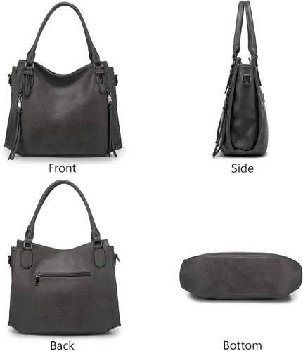 Vista 2 de Realer Handbags for Women Hobo Bags Large Crossbody Shoulder Bag Vegan Faux Leather, with HolsterWallet