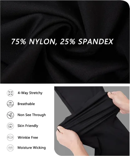 Vista 4 de Agenlulu Pantalones de vestir para mujer, elásticos, pantalones de trabajo, casuales, pierna recta, cintura alta, tela resistente a las arrugas
