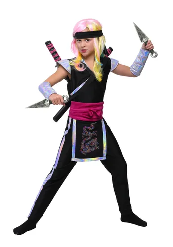Vista 2 de Disfraz de Rainbow Ninja para niñas Multicolor
