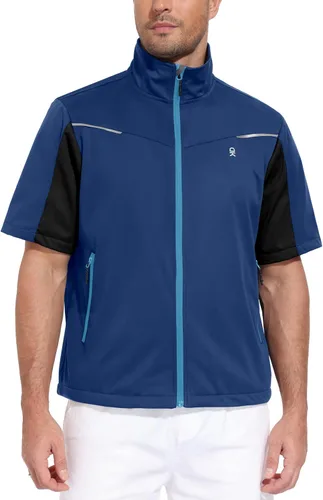 Vista 16 de Little Donkey Andy Chaqueta de golf Softshell de manga corta para hombre Negro
