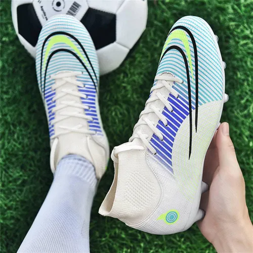 Vista 3 de GEXECEUSS Zapatos de fútbol para niños grandes botas de tobillo alto zapatos de fútbol de alto agarre botas de fútbol para hombres entrenamiento