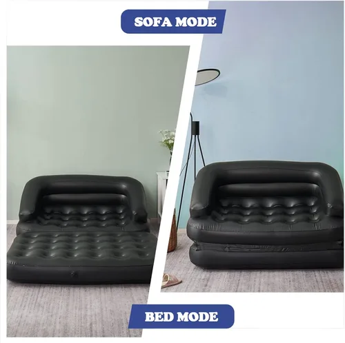 Vista 3 de Sofá cama plegable de doble aire, colchón inflable de lujo para piscina, sofá inflable para campamento, piscina, dormitorio, emergencia durante