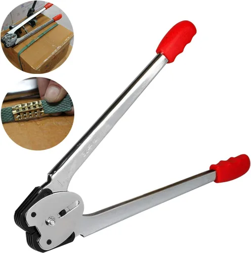 Vista 4 de Manual resistente 4 en 1 PET/PP Herramientas de flejado manual para correa de 1/2-3/4" Packing Machine Set Tensioner & Sealer 3200" Packing Belt