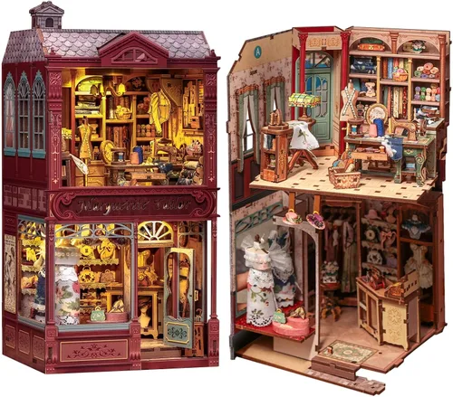 Vista 17 de Fsolis Kit de rincón de libro japonés - Kit de casa en miniatura de bricolaje