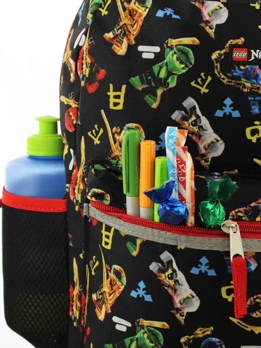 Vista 6 de Lego Minifigures - Mochila escolar de 16 pulgadas para niño y niña Lego Ninjago Classic