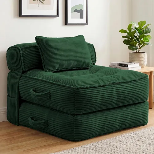 Vista 9 de Sofá cama plegable, silla convertible con almohada, colchón plegable con soporte para la espalda, silla plegable portátil, cama, cómodo sofá