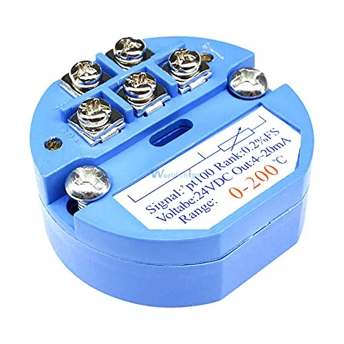 Vista 2 de RTD PT100 - Transmisor de sensor de temperatura CC 24 V 0-200 Celsius rango de sensores de temperatura, módulo detector aislado 4-20 MA CC 24 V