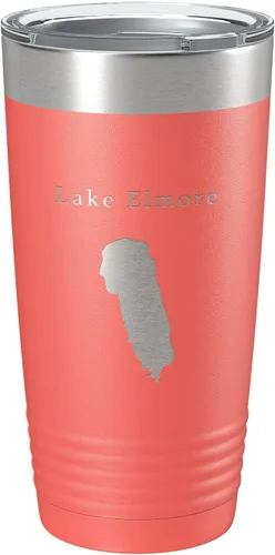 Vista 14 de Lake Elmore Map Tumbler Travel Mug Insulated Laser Engraved Coffee Cup Vermont 20 oz Black
