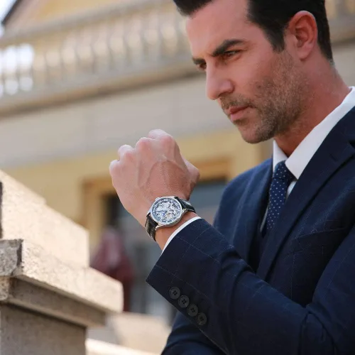 Vista 6 de AGELOCER Reloj analógico de acero inoxidable automático mecánico de moda para hombre