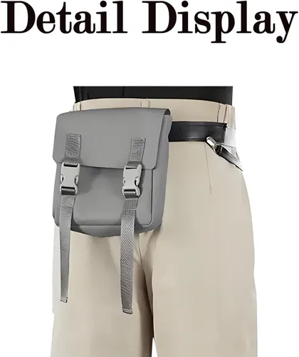 Vista 4 de Gachiakuta Rudo - Disfraz completo de cosplay con accesorios, uniforme gris con capucha para Halloween