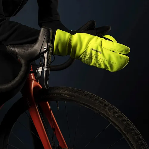 Vista 5 de GripGrab Ride Windproof Deep Winter Lobster 3-Finger Cycling Gloves Thermal Fleece Lined Padded Windproof Cold Weather Water-Repellent
