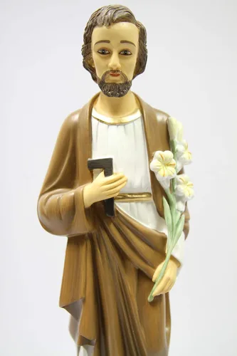 Vista 2 de Vittoria Collection Figura de escultura de estatua de San José de 19 pulgadas, fabricada en Italia, para interiores y exteriores