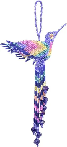 Vista 28 de Mia Jewel Shop - Figurina colgante decorativa de colibrí Figuras de pájaros para decoración del hogar Adorno de vidrio checo con cuentas