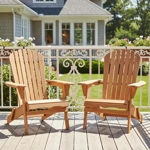 Vista 13 de Silla Adirondack en miniatura de madera maciza Hemlock, tumbona compacta para patio al aire libre, resistente a la intemperie, asiento de hoguera