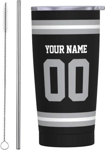 Vista 37 de Arizona - Vaso aislado personalizado con número de nombre, vasos de fútbol personalizados con pajita, taza de viaje personalizada para café, regalos