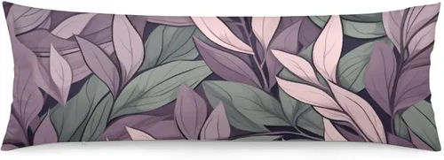 Vista 10 de Elegant Leaves - Funda de almohada de poliéster (20 x 54 pulgadas), color burdeos