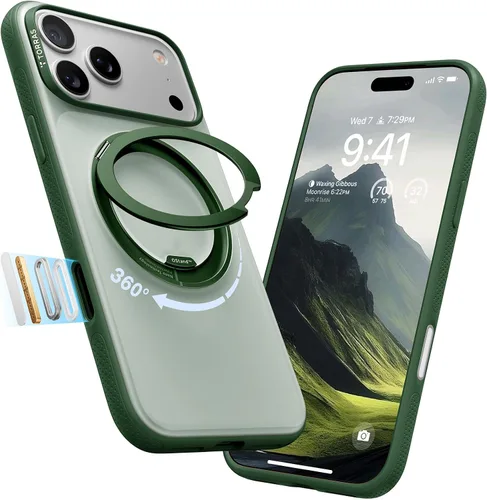 Vista 12 de TORRAS - Funda con soporte magnético 360° para iPhone 17 Pro Max de 6.9 pulgadas, compatible con MagSafe, protección 4X de grado militar, delgada