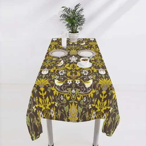 Vista 176 de Mantel Floral Retro de Pájaros, Diseño Original Bohemio William Morris Estampado Cubierta de Mesa para Hogar Picnic Fiesta Comedor Cocina William