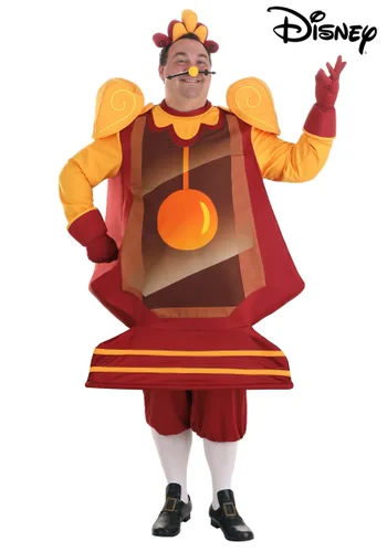 Vista 2 de Disfraz de Cogsworth para hombres talla grande de La Bella y la Bestia de Disney Multicolor