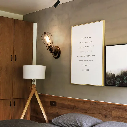 Vista 4 de LULING Aplique de pared industrial con iluminación vintage, lámpara ajustable de alambre rústico, jaula de metal, pantalla de luz de pared