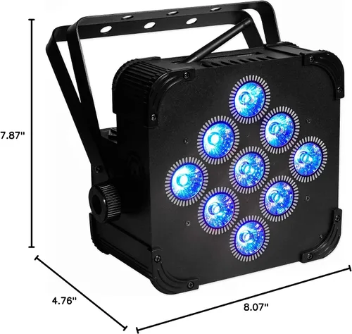Vista 9 de (10) Luces de lavado recargables Rockville BEST PAR 60 con controlador inalámbrico DMX