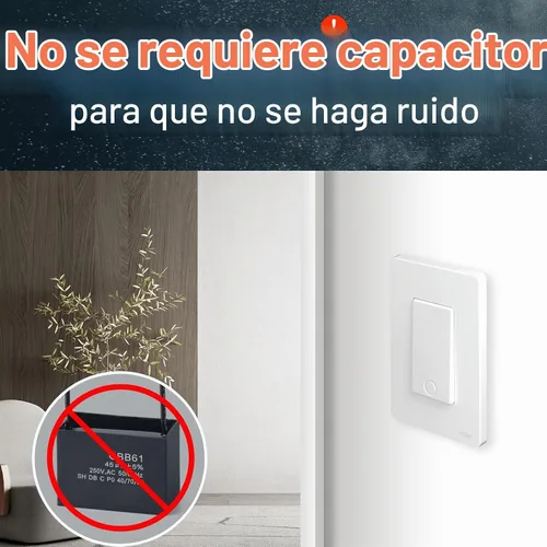 Vista 4 de MOES Interruptor inteligente Zigbee de 1 banda, no requiere cable neutro, interruptores de luz inteligentes de un solo polo, compatible con Alexa