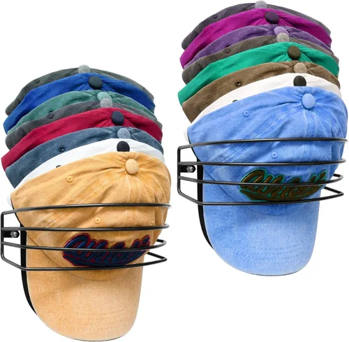 Vista 8 de Fikoksol Organizador de Sombreros para Gorras de Béisbol, Paquete de 2 Beige Blanco Estante Metálico para Sombreros Organizador de Almacenamiento