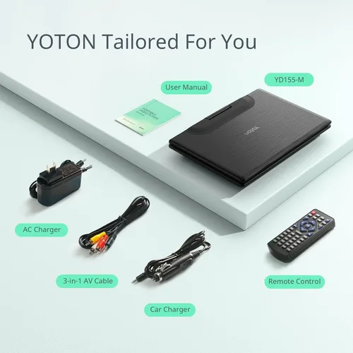 Vista 8 de Yoton Reproductor de DVD portátil de 16.9", pantalla HD de 14.1 Negro