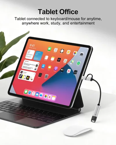 Vista 11 de Adaptador USB C/Lightning 2 en 1 a USB 3.0, cable adaptador USB a USB C OTG