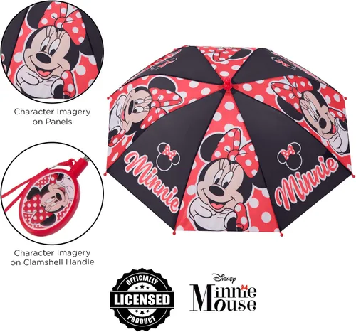 Vista 3 de Disney Paraguas para niños FrozenPrincessMinnie Mouse para niños pequeños y niñas pequeñas para niños de 3 a 6 años