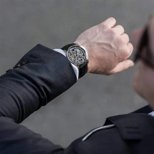 Vista 7 de AGELOCER Reloj analógico de acero inoxidable automático mecánico de moda para hombre