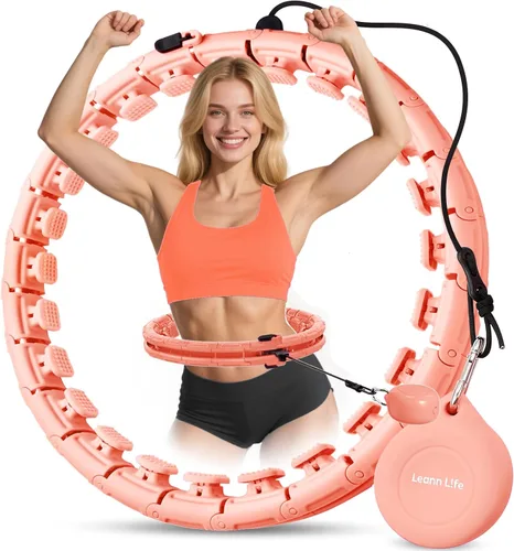 Vista 13 de Leann L!fe U1-30 Knots Waist 61”, Magnetic Lock Smart Weighted Hula Hoop for Adults Weight Loss, Infinity Hoop Plus Size, Children Adult Home