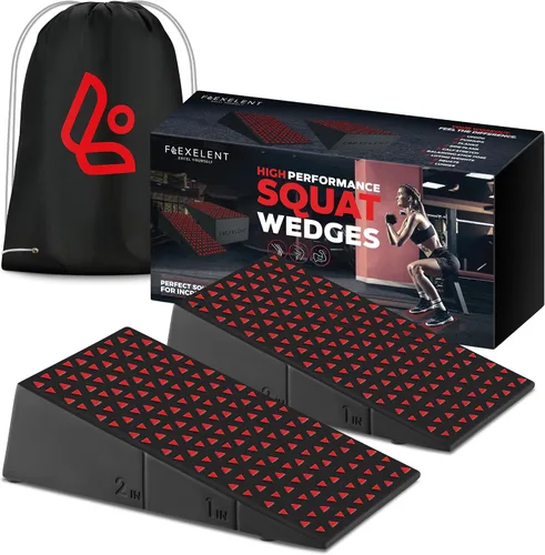Vista 11 de Par de Bloques en Cuña para Sentadillas Flexelent - Bloque en Cuña para Sentadillas con Talón Elevado para Sentadillas Más Profundas, Levantamiento