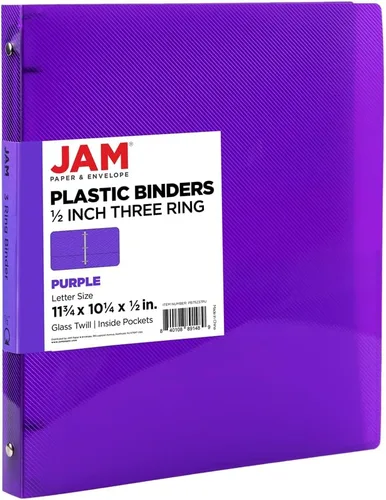 Vista 30 de JAM Paper - Carpeta de plástico de 1 pulgada, carpeta naranja de 3 anillas, se vende individualmente