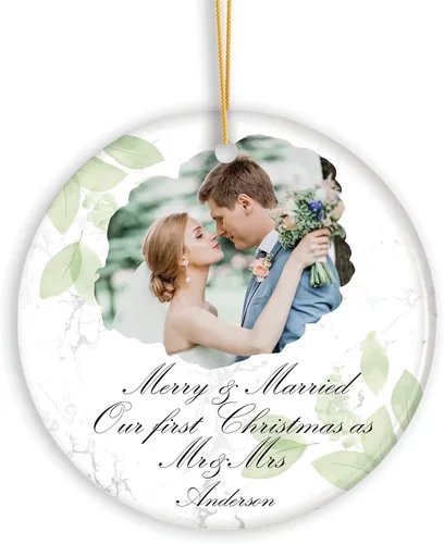 Vista 21 de Foto personalizada y nombre de nuevo papá, adorno de Navidad para nueva mamá, adorno personalizado de la primera Navidad del bebé, primera Navidad