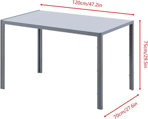 Vista 5 de Juego de 4 mesas de comedor y sillas negras modernas de 5 piezas para cocina pequeña, mesa rectangular de vidrio templado y 4 sillas de terciopelo